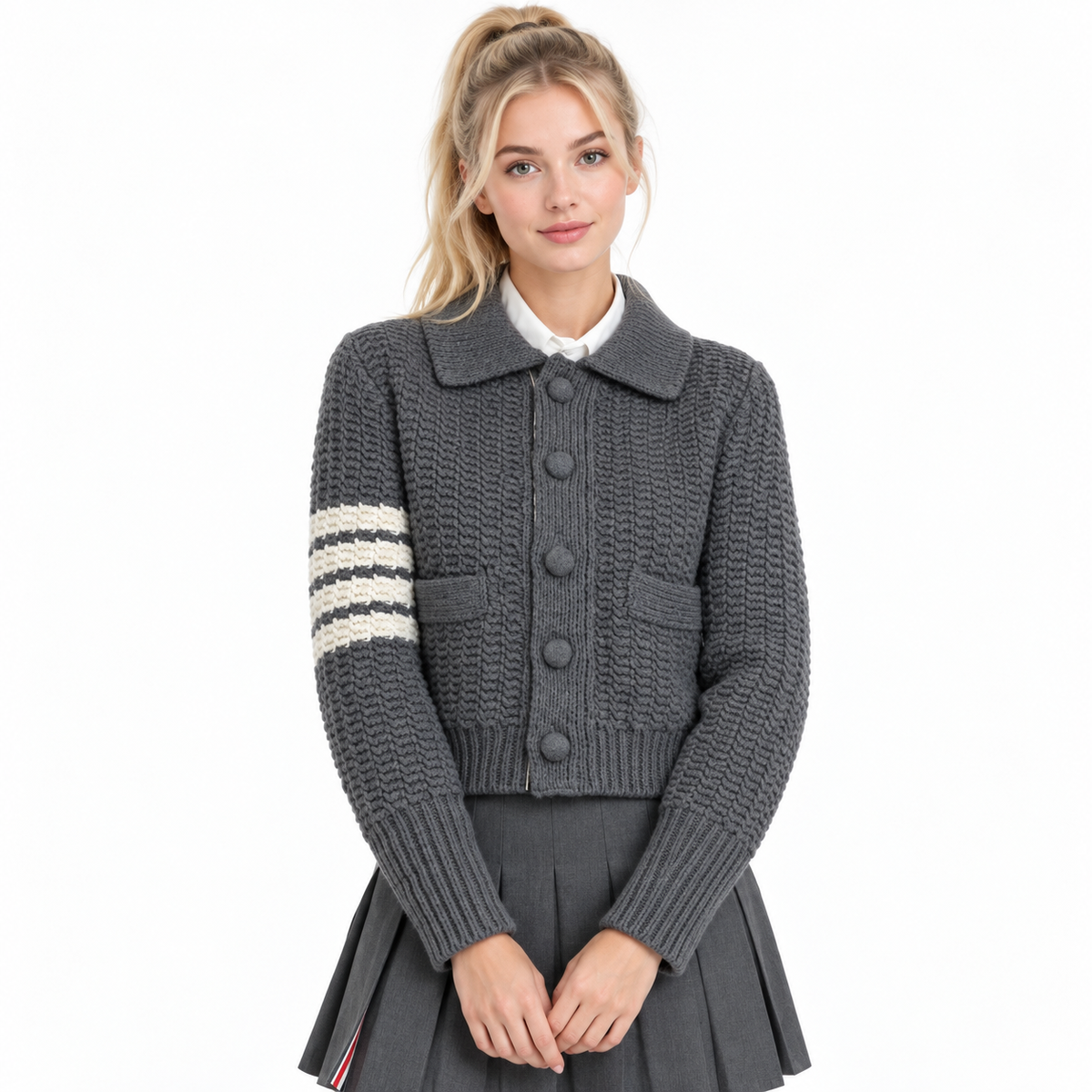 wool knit cardigan