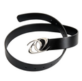 Punk Dual Swirl Metal Buckle Leather Belt Avant-Garde Waist Belt