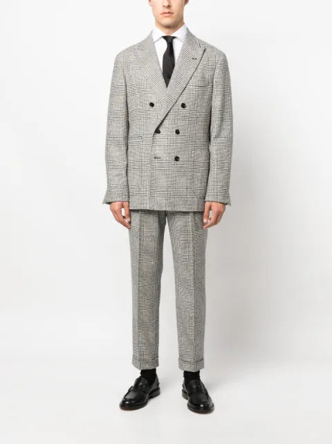 Brunello Cucinelli checked double-breasted wool blazer