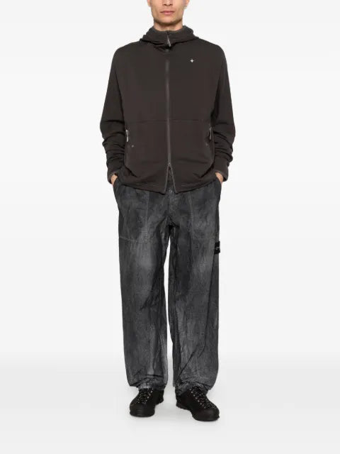 Stone Island 6100069 stretch cotton fleece S.I. Stellina hooded sweatshirt