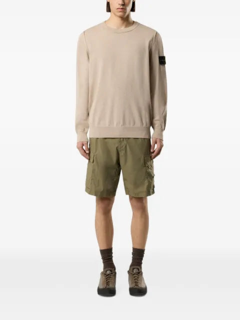 Stone Island 5100053 soft organic cotton crewneck sweater with rolled edge seams