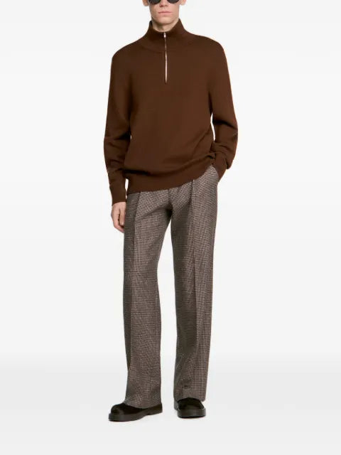 SANDRO quarter-zip stand-up collar sweater