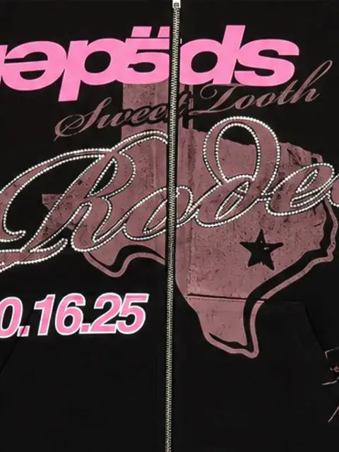 SP5DER RodeoTexas zip-up hoodie