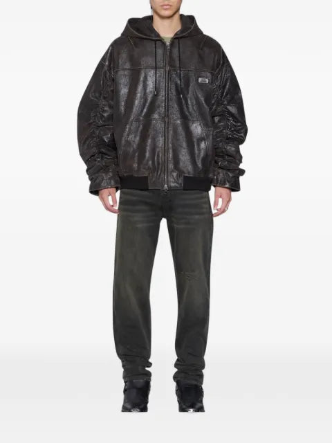 Ksubi hooded leather jacket
