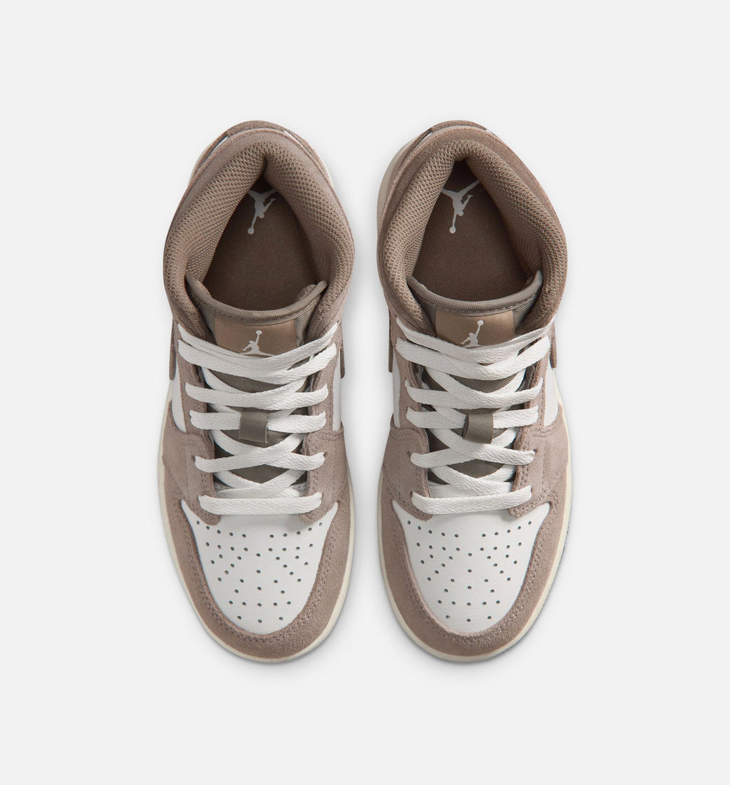 Air Jordan 1 Mid Grade School – Enigma Stone/Olive Grey/Summit White