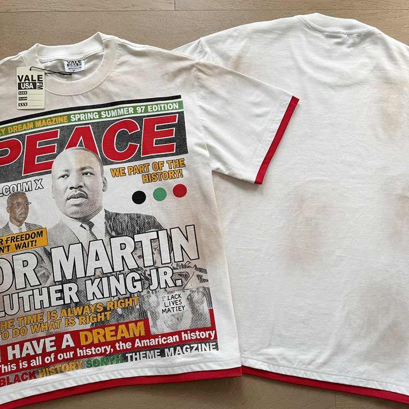 VALE USA Peace Graphic Cream T-Shirt