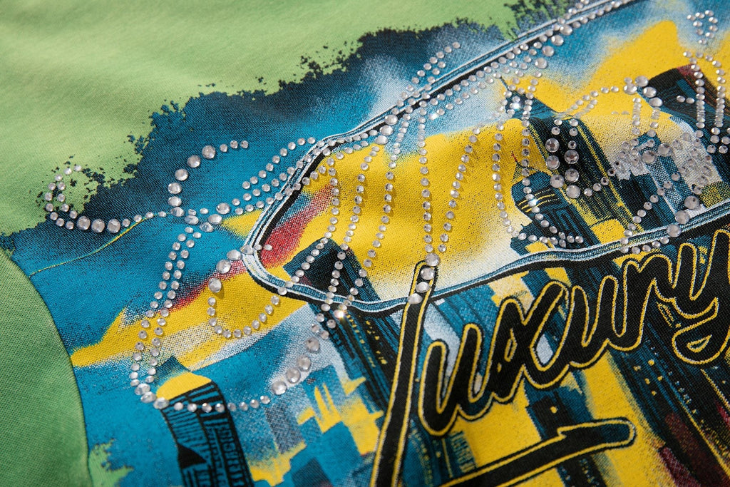 MAJESTIK Green Distressed Tour Graphic T-Shirt