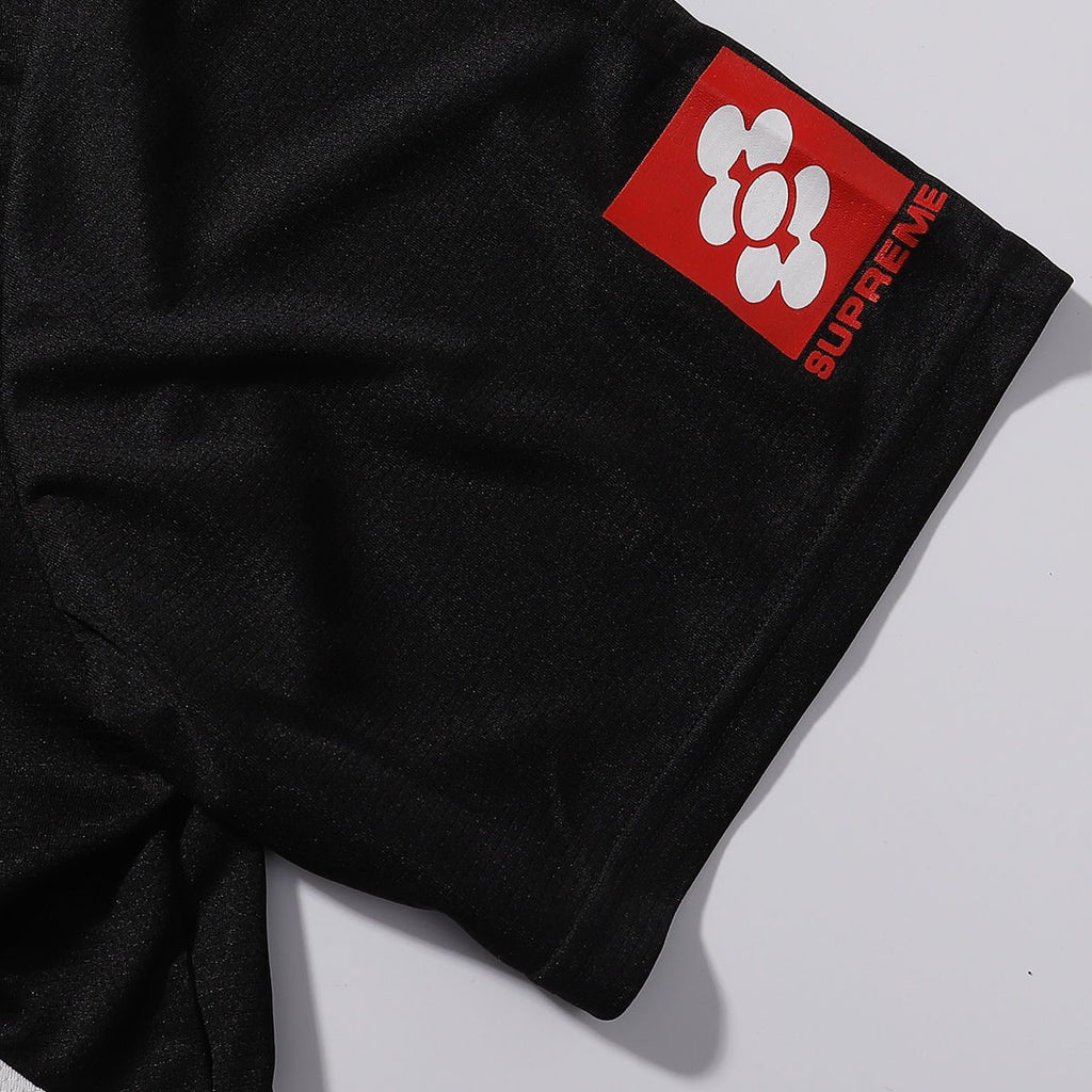 Supreme Black Contrast Panel Soccer Jersey T-Shirt
