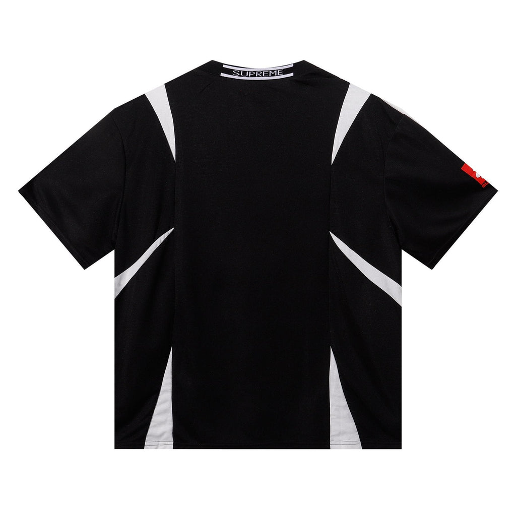 Supreme Black Contrast Panel Soccer Jersey T-Shirt