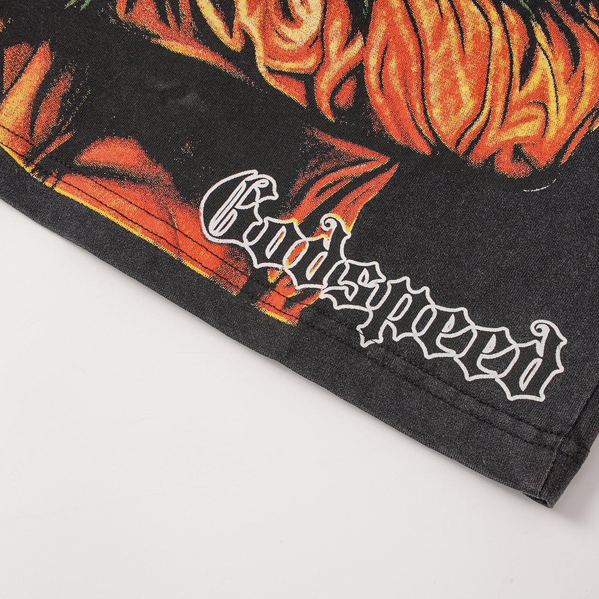 Godspeed Leaf Graphic Washed Black T-Shirt