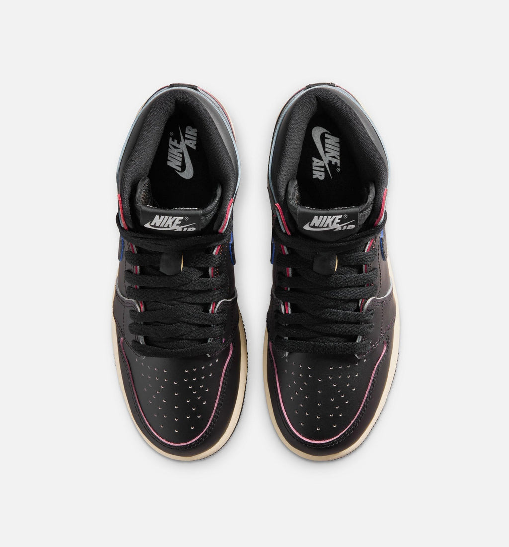 Air Jordan 1 Retro High OG Grade School – Black/Black/Muslin