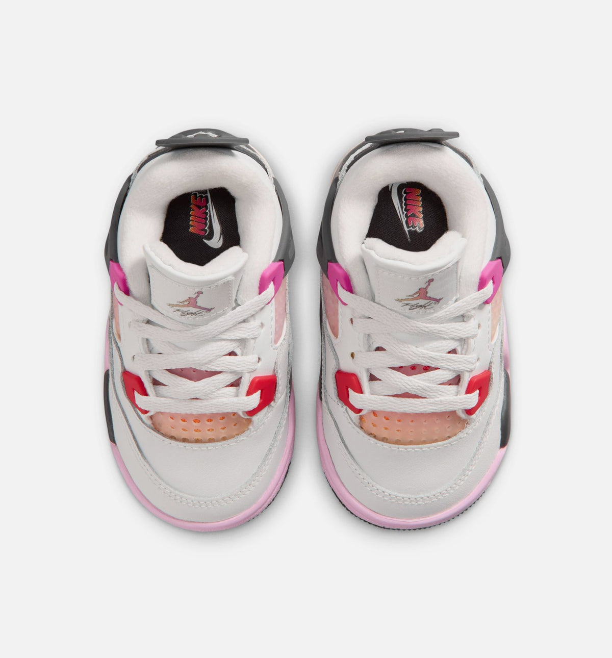 Air Jordan 4 Retro Comic Infant & Toddler Lifestyle Shoes - Off White/Fire Pink/Anthracite
