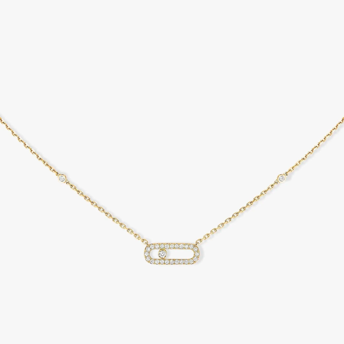 MESSIKA MOVE UNO PAVED SILVER DIAMOND NECKLACE