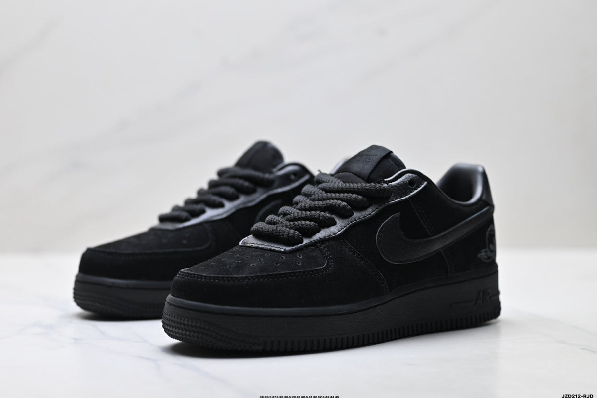 Nike Air Force 1 Low Triple Black Unisex Sneakers Style 15