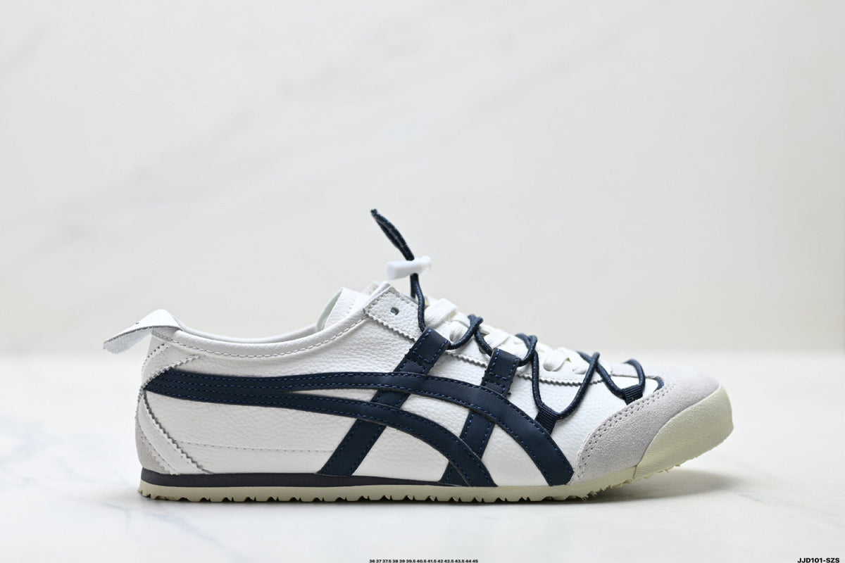 Onitsuka Tiger Retro Low Top White Navy Rope Lace Unisex Shoes Style 13