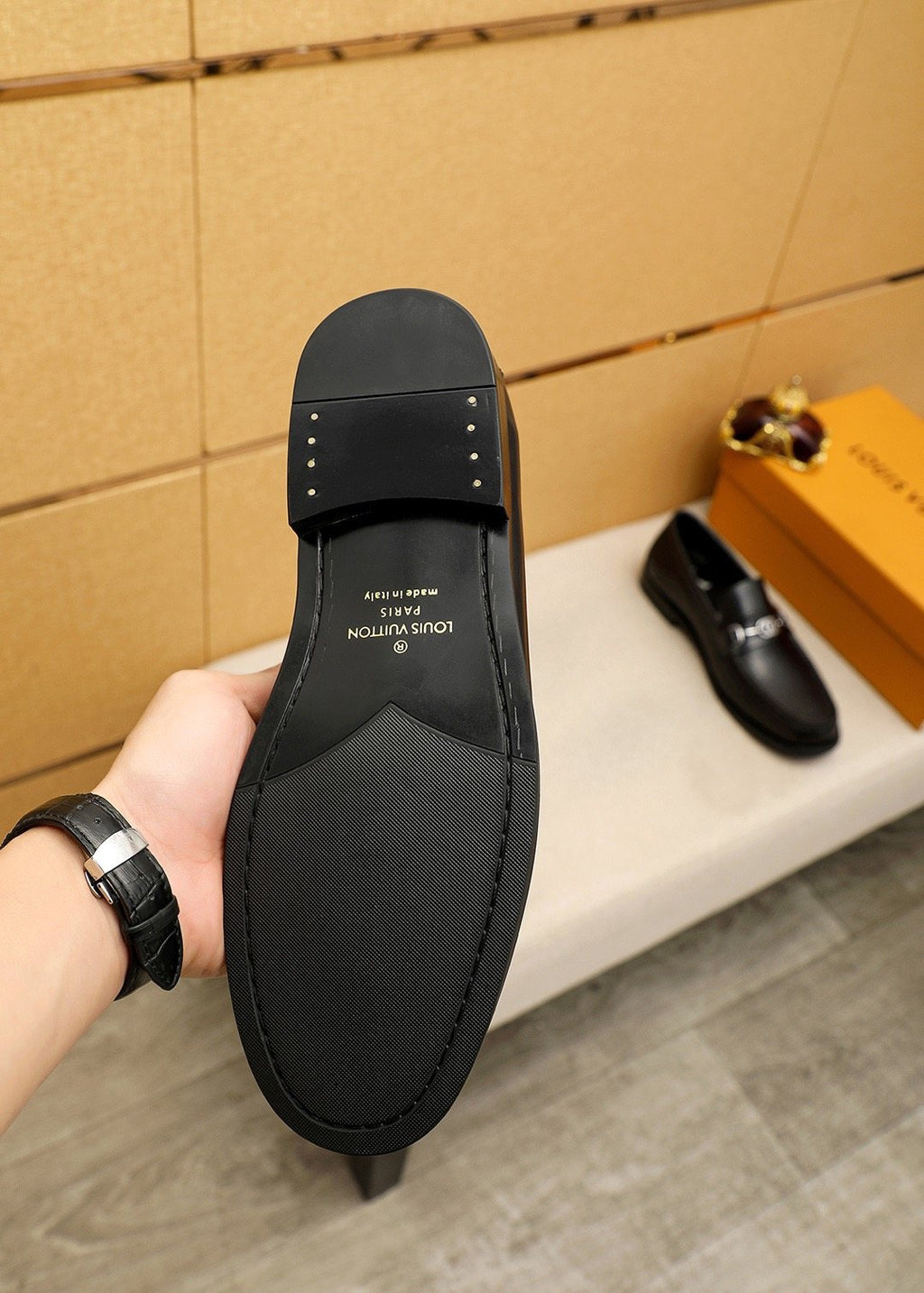 Louis Vuitton Black Hardware Loafers - Black Leather Upper