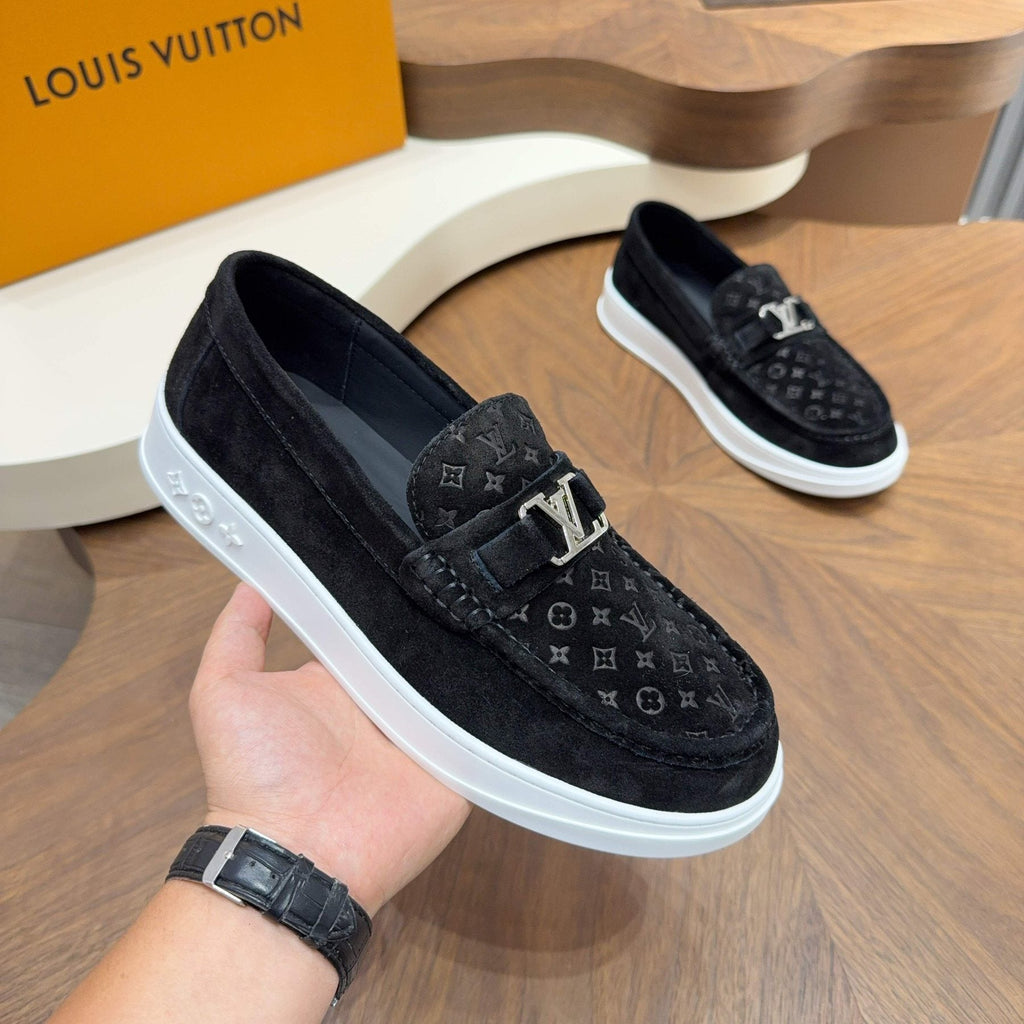 Louis Vuitton Men's Embossed Slip-On Sneakers