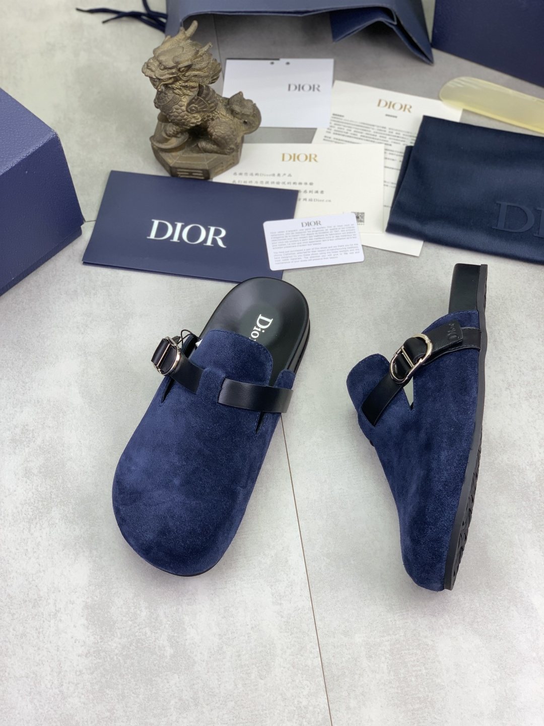 Dior Men's Buckle Strap Mule Sandals