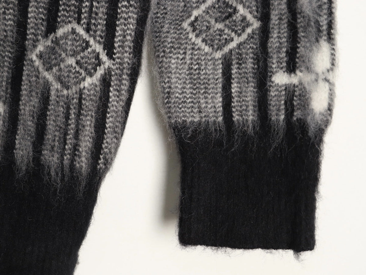 Louis Vuitton Allover Monogram-Style Crewneck Sweater - Charcoal